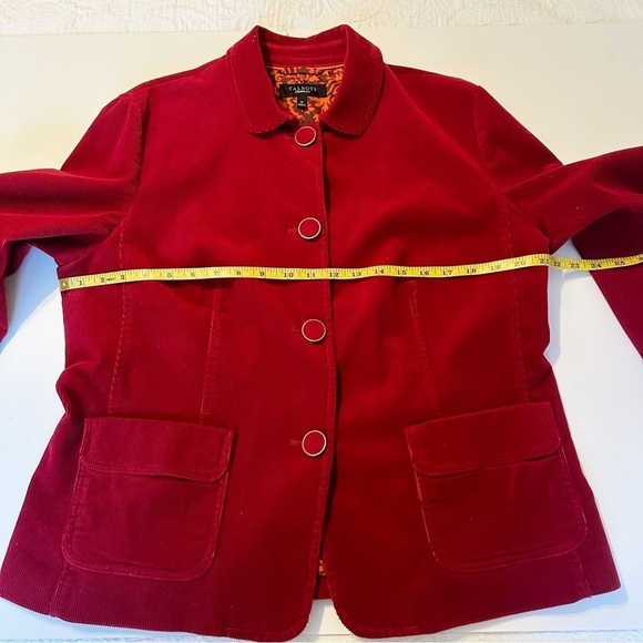 Talbots Corduroy Button Front Round Neck Red Jacket - 16 - Picture 10 of 14